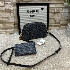 COACH Madi Crossbody With Coach Monogram Print Navy and Wallet set